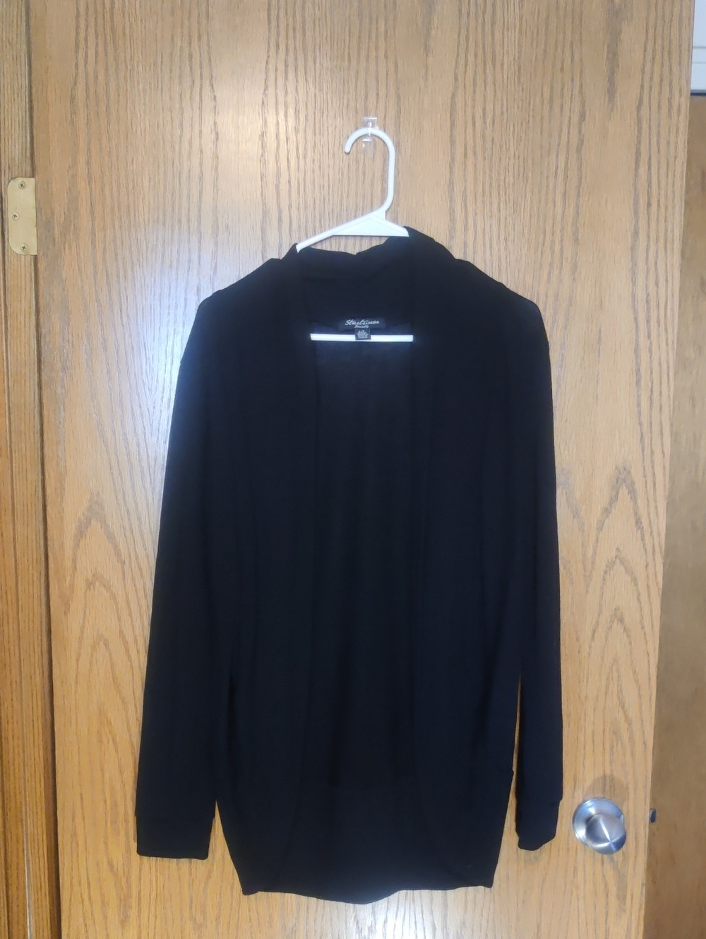 ( π 4/20 ) Streetwear Society Black Open-Front Women's Cardigan
